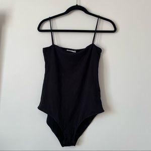 Black Ribbed Bodysuit